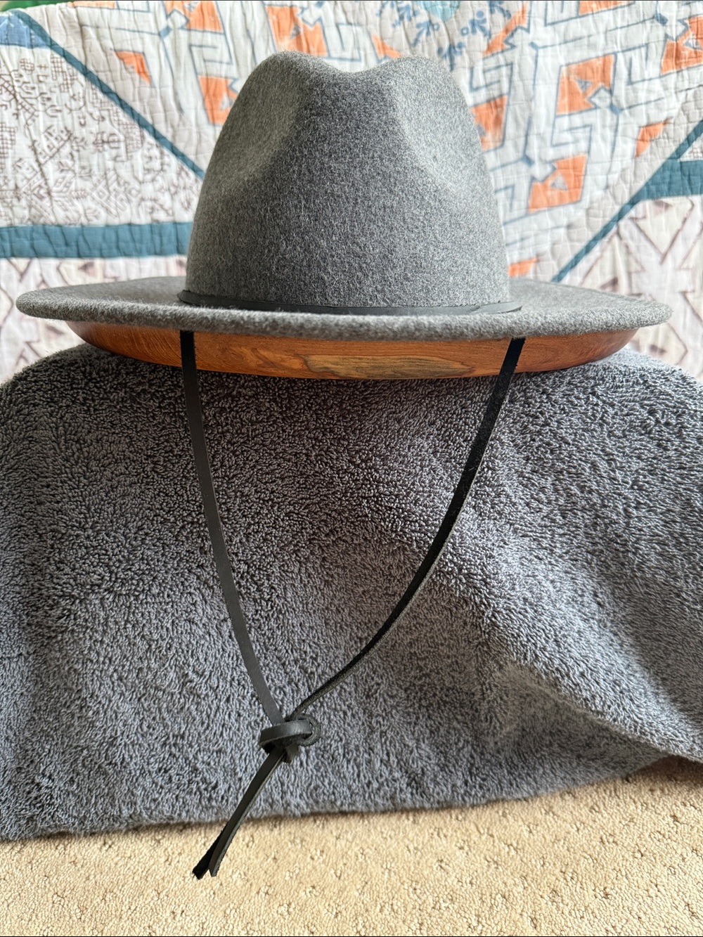 *NWT* Brixton Wool Field Hat with Chin Cord, Light Grey, Sz M, Unisex ✨